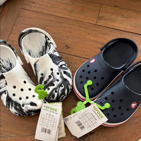 CROCS Other - BUNDLE! N E W CROCS Kids Water Shoes - Black, White, and Navy. Sz12